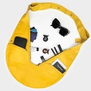 Yellow Limencello Sash Faux Leather Crossbody Bag New NWT